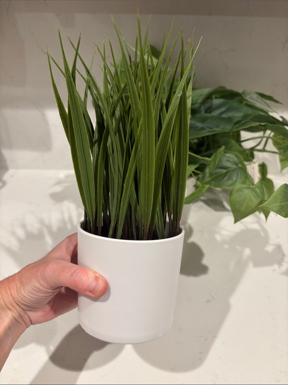 Threshold White Ceramic Pot with faux plants - Picture 5 of 5
